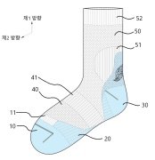 기능성 스포츠 양말 대표도면