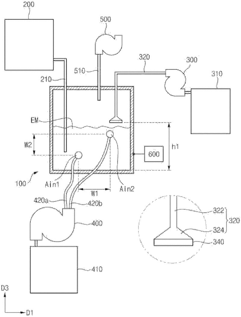Solvent removing apparatus and method of producing microsphere using the same 대표도면
